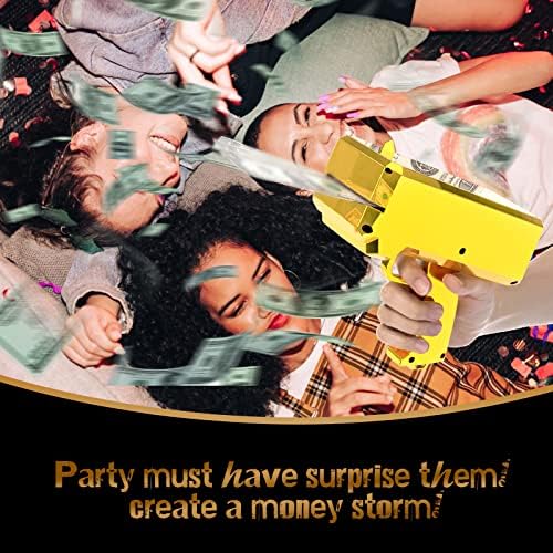 RUVINCE Money Gun Shooter Money Gun for Movies That Look Real, Prop Gun Make it Rain, Handheld Cash Gun for Game Movies Party