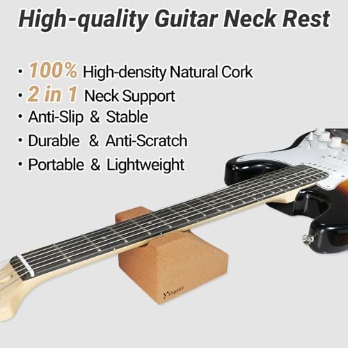 Guitar Neck Rest, Natural Cork Guitar Neck Support Pillow Cradle Holder, String Instrument Luthier Tool for String Changing, Repair, Cleaning, Guitar Workstation, Guitar Accessories