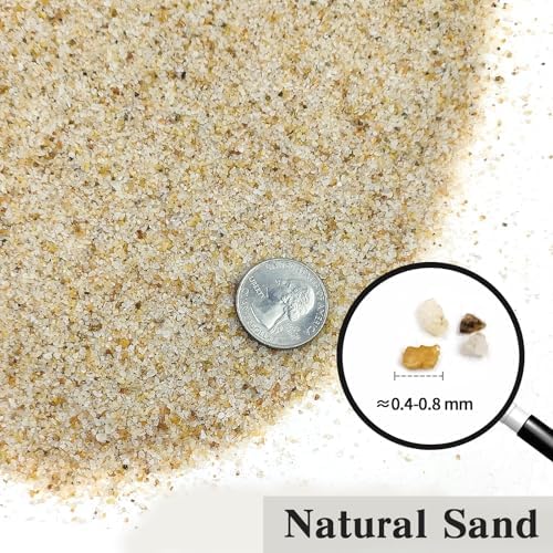 20 lbs Aquarium Silica Sand. 0.4-0.8 mm Small Gravel Substrate for Fish Tank, Plants Potted, Fire Pits, Candle, Vase Filler and Crafts