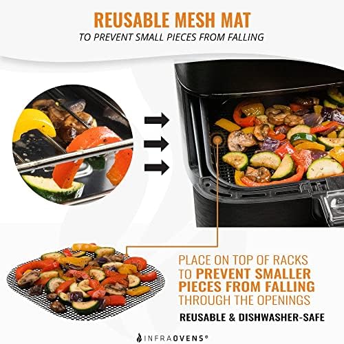 Air Fryer Rack Accessories Compatible with Ninja, Bella, Ultrean, Cosori, Secura, Insignia, Philips, Kalorik + More, Stainless Steel Extra Large XL Silicone Mat, Accessorios para Freidora de Aire