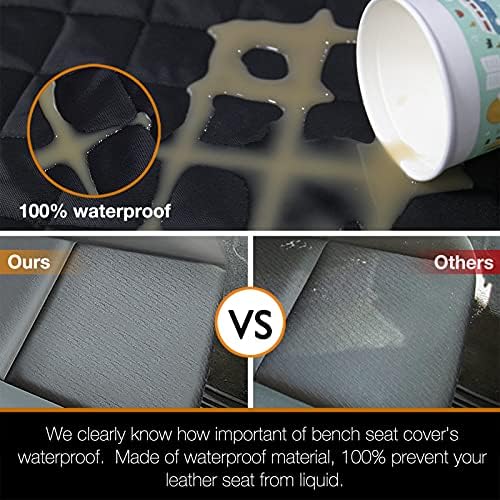 iBuddy Bench Cover for Car/SUV/Small Truck Waterproof Back Seat Protector for Kids and Dogs Without Smell Heavy Duty and Nonslip Pet Seat Cover for Dogs Machine Washable