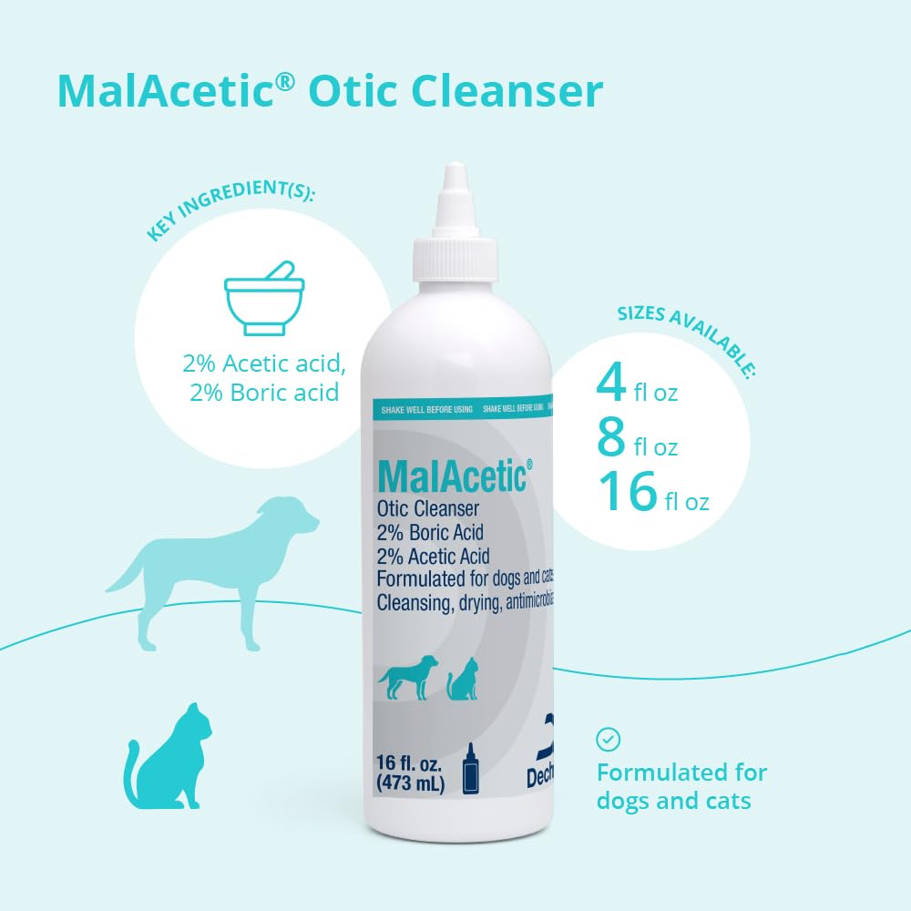 MalAcetic Otic Cleanser for Dogs and Cats, 16 oz