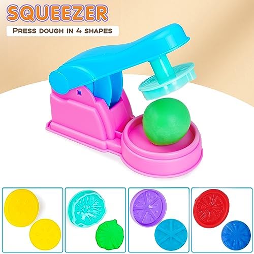 Dough Tool Sets for Kids Toddlers,Cute Dough Accessories with Rolling Pin Dough Mat Storage Box,Party Pack Dough Toys for Kids Age 3-5 4-8,Educational Toys Gift for Birthday Christmas Boys Girls