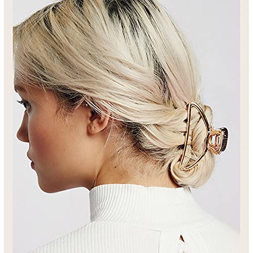 8 Pieces Metal Hair Claw Clips Set, Includes 3 Inches Large Size Hair Catch Barrette Jaw Clamp and 1.57 Inches Small Half Bun Hairpins for Women, Hair Accessories