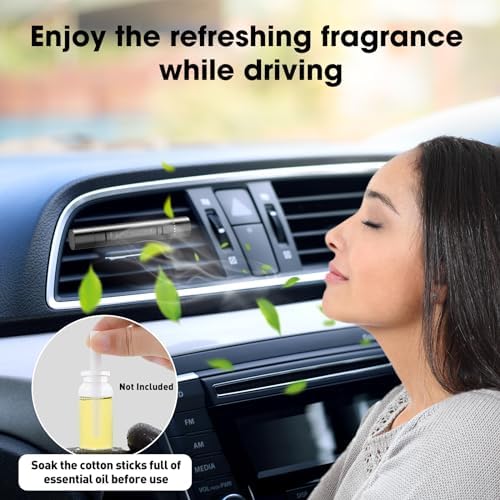 EORRZZY 2 Packs Custom Car Air Freshener Diffuser Vent Clips for Car Decoration Accessories with 12 Refill Sticks for Car, Office, Kitchen, Bathroom, Pet Houses