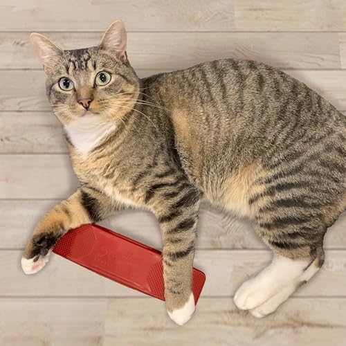 StripHair Gentle Groomer - Original for Dogs Pets 6-in-1 Shedding Grooming Massage (Soft Red)