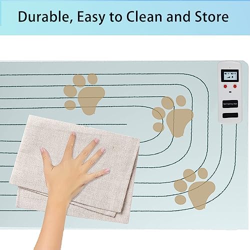SEERWAY Scat Pet Shock Mat with Tester Upgraded, Shock Training Pads for Dogs and Cats, Electric Repellent Training Mat Keeps Pets Off Couch, Sofa, Counter Top, 30"x16" Rectangular, 3 Training Modes