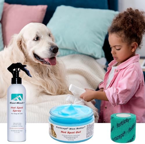 Forticept Blue Butter – Hot Spot Treatment for Dogs | Dog Wound Care | Skin Yeast Infections, Ringworm, Cuts, Rashes, First Aid Veterinary Strength Topical Ointment 4oz