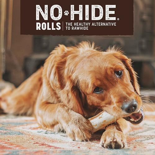 Earth Animal No-Hide Medium Long Lasting Dog Chew Rolls Beef, Chicken and Pork (2 Count Pack of 3)