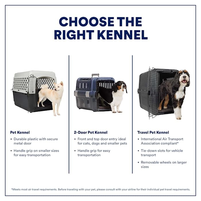 EveryYay by Petco 2-Door Pet Kennel Small 23" L X 15.4" W X 15.8" H Navy & Grey