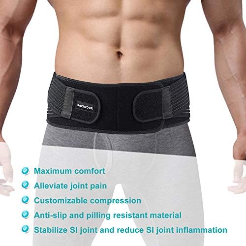 Si Belt Sacroiliac Belt for Women and Men That Alleviate Sciatic, Pelvic,Lower Back and Leg Pain, Stabilize SI Joint,Breathable Anti-Slip Sacroiliac Hip Brace Fit Hip Size 30" - 45"