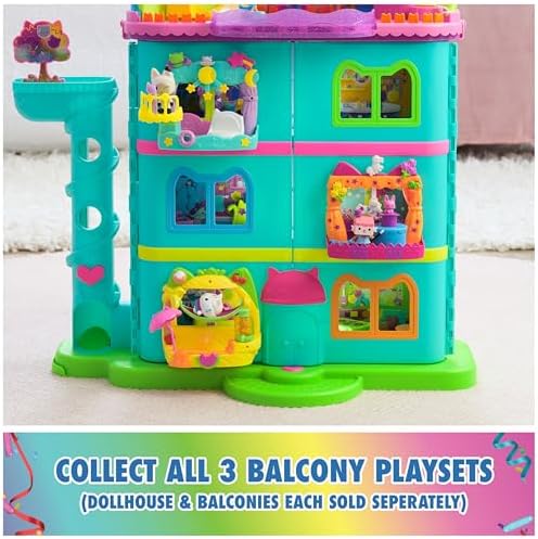 Gabby's Dollhouse, Cakey’s Fruit Smoothie Balcony Playset, 8-Pcs with Toy Figures, Dollhouse Accessories & Sensory Play, Kids Toys for Girls & Boys 3+