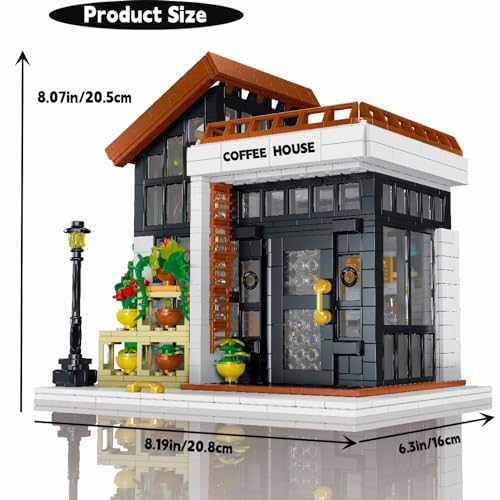 STEM City Street Building Blocks,Coffee House Building Kit with LED Lights, 1512 PCS, Girls Building Blocks Toy 8-12 Christmas Birthday Gift for Kids Boys Girls Age 6-12 Years