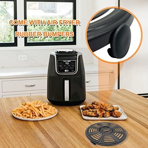 Air fryer Accessories for Ninja AF101 AF161 AF150 Air Fryer, 8.2'' Round Food Grade Air Fryer Grill Pan Grill Plate Crisper Plate Replacement Parts Tray Rack Compatible Ninja Foodie Pressure Cooker