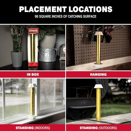 Catchmaster Gold Stick Fly Trap 4-Pk, Bug & Fruit Fly Traps for Indoors & Outdoors, Premium Adhesive Mosquito, Gnat, & Bug Catcher, Insect Killer, Pet Safe, Bulk Pest Control for Home
