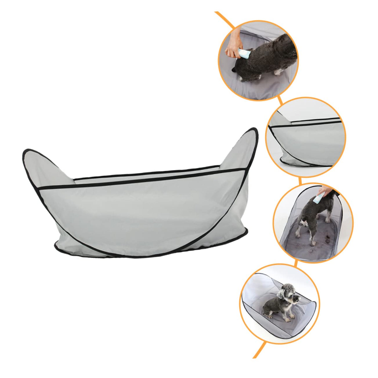 BCOATH Pet Shearing Bib Dog Haircut Apron Washable Hair Collector Foldable Grooming Hair Catcher for Home Use Cats and Dogs
