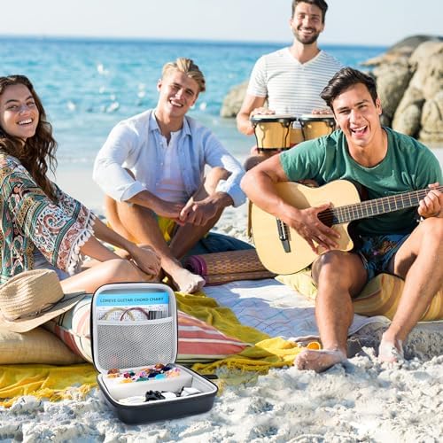 85PCS Guitar Accessories Kit Holder Case Include Acoustic Strings, Tuner, Capo, 3-in-1 Restring Tool, Picks, Pick Holder, Bridge Pins, Nuts & Saddles, Finger Protector, Chord Chart