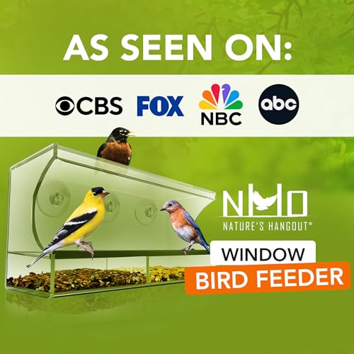 Window Bird Feeder with Strong Suction Cups, (2024) Bird House Window - Squirrel Proof Enhanced Suction, Bird Watching for Cats, Elderly - Clear Bird Feeders for Window Viewing-Bird Feeder Window Tray