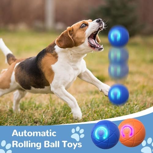 2025 New Shaky Ball Toy for Dogs, Shaking Dog Ball, Vibrating Dog Ball,Vibrating Ball for Dogs, Interactive Dog Ball, Automatic Moving Dog Toy Ball for Dogs, Suitable for All Dogs 2pcs(Orange+Blue)