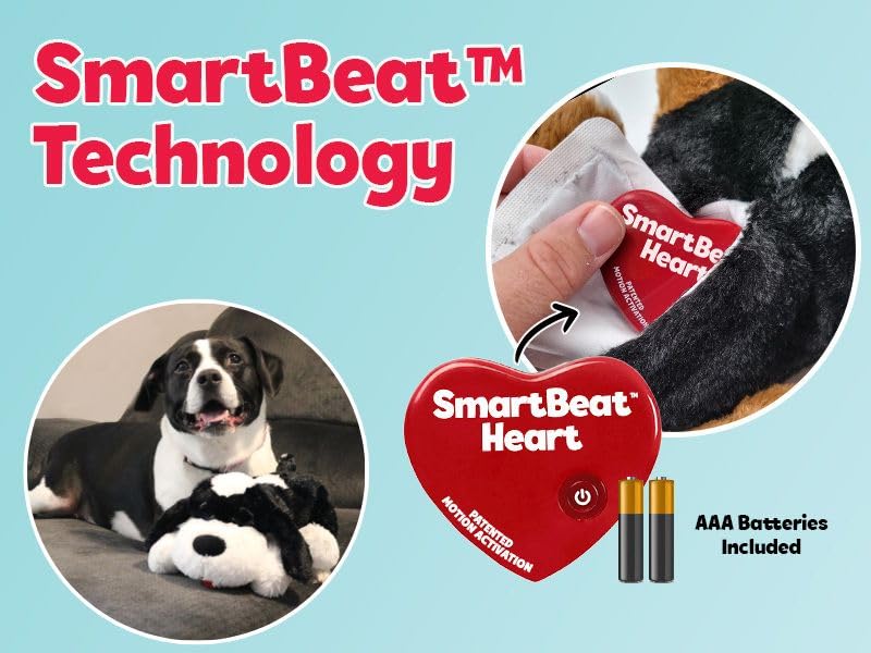 Snuggle Puppy Replacement Motion-Activated SmartBeat Heart for Stuffed Animals and Anti-Anxiety Toys for Dogs
