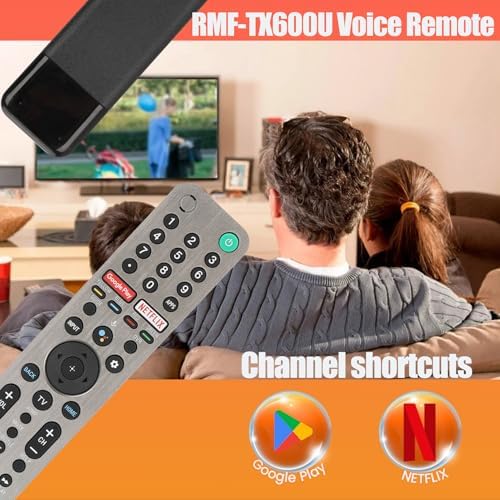 RMF-TX600U Voice Remote for Sony TV Remote Replacement, for Sony Remote/Sony Bravia TV Voice Remote, RMF-TX600U Voice Remote Control for Sony Smart TV XBR/KD/XR Series X75CH X750H A9S