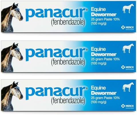 (3 Pack) PANACUR Dewormer Horse Paste 10%, 100mg Each