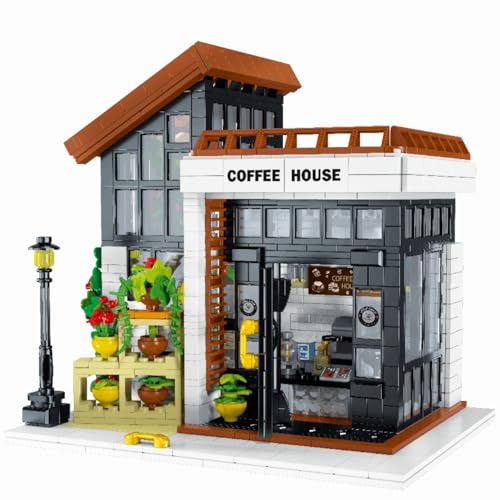STEM City Street Building Blocks,Coffee House Building Kit with LED Lights, 1512 PCS, Girls Building Blocks Toy 8-12 Christmas Birthday Gift for Kids Boys Girls Age 6-12 Years