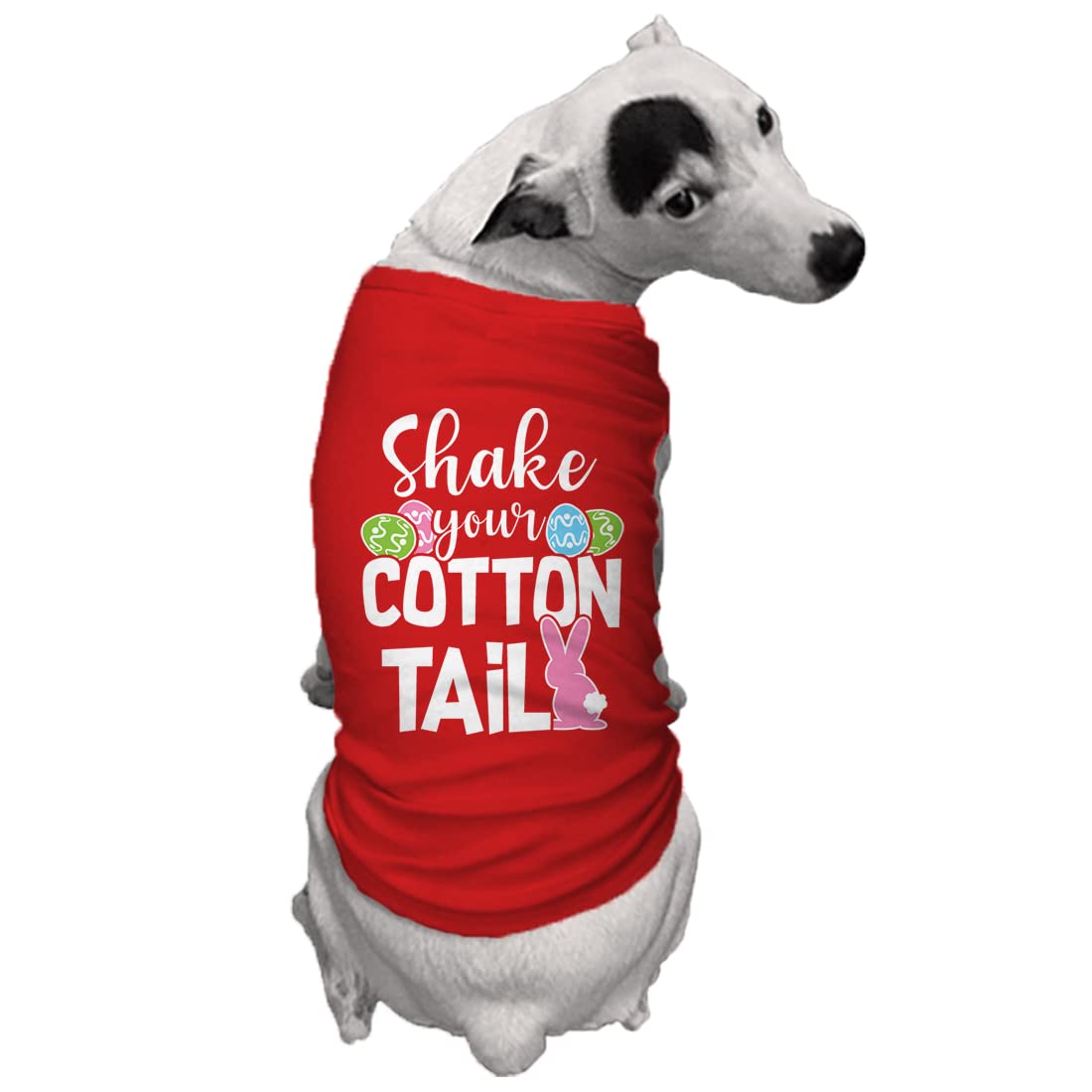 Shake Your Cotton Tail - Easter Bunny Dog Shirt (Red, Medium)