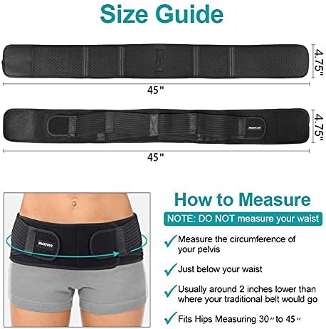 Si Belt Sacroiliac Belt for Women and Men That Alleviate Sciatic, Pelvic,Lower Back and Leg Pain, Stabilize SI Joint,Breathable Anti-Slip Sacroiliac Hip Brace Fit Hip Size 30" - 45"