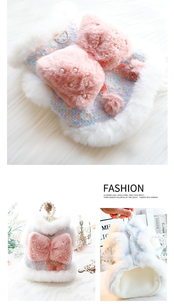 MaruPet Winter Windproof Elegant Fake Two Pieces Dog Vest Coat Warm Dog Vest for Cold Weather Dog Down Jacket for Exrta Small, Small Dogs H-Colorful S