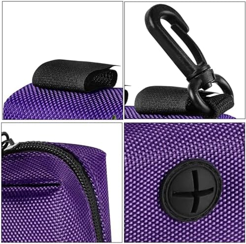 2Packs Dog Poop Bag Holder for Leash Attachment Dog Poop Bag Dispenser Dog Waste Bag Dispensers for Leash Accessory Dog Poop Bag Holders Fits Dog Leash Include Hand Free Holder Metal Carriers, Purple
