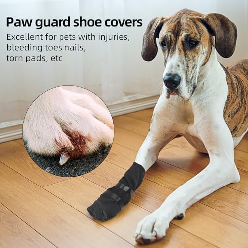 ETIAL Dog Paw Wound Recovery Boot, Waterproof Dog Bootie for Injured Paw, Anti-Slip Dog Shoe with Self-Adhesive Strap, Dog Paw Protector for Outdoor Walking & Keep Dogs from Licking Wounds (XL)