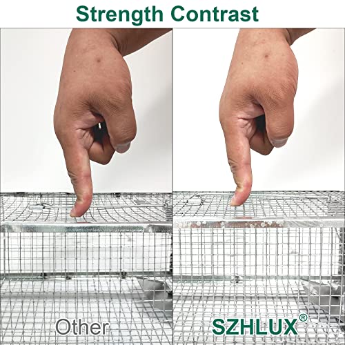 SZHLUX 2-Pack Rat Trap, Humane Mouse Traps Work for Indoor and Outdoor,Small Rodent Animal-Mice Vole Chipmunk Hamsters Live Cage,Catch and Release(SZ-SL2614X2S)