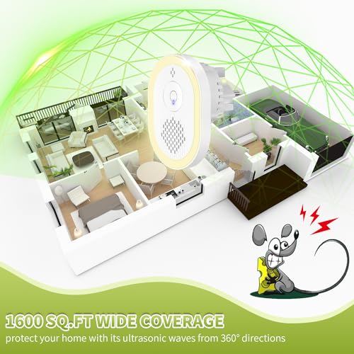 2024 Upgraded Ultrasonic Pest Repeller, Indoor Pest Repellent 4 Packs, Electronic Plug in Pest Control for Roach, Ant, Rodent, Mouse, Bugs, Mosquito, Spider Repellent for House, Garage, Wareh