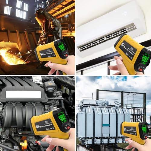 Surpeer Infrared Thermometer pyrometer Temperature Gun -50ยฐF to 2552ยฐF, 30:1 Distance Ratio, Laser IR Temp Gun for Cooking, Pizza Oven, Engine, Kilns, Forges, Industry, and Home Repair