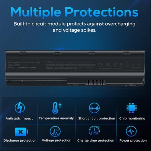 TREE.NB Replacement Battery for HP MU06 MU09 Laptop Battery, HP Spare 593553-001 593554-001, HP Compaq Presario CQ32 CQ42 CQ43 435 436, HP Pavilion DM4 G4 G6 G7 DV3-4000 DV5-2000 DV6-3000 DV7-6000