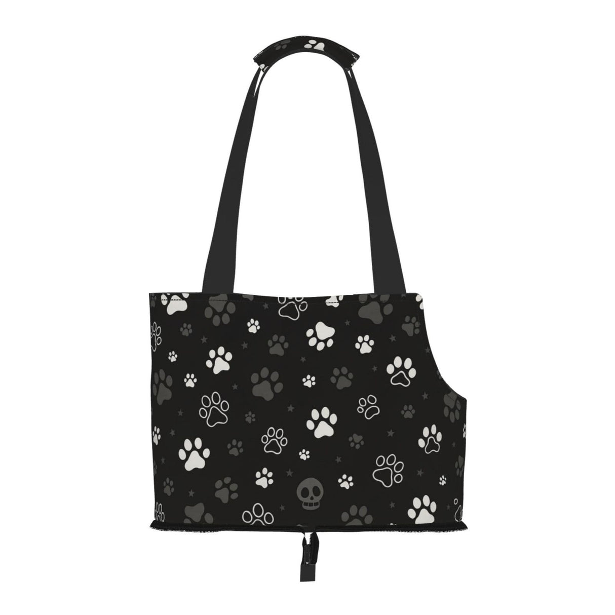 Black White Paw Dog Purse Carrier for Small Dogs Cats,Portable Foldable Soft Sided Small Pet Carrier Tote Bag for Outdoor