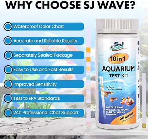 11 in 1 Aquarium Test Strips - Fish Tank Water Testing Kit with Ammonia Test Strips for Fish Tank (150 Strips) & eBook | Includes 50 Ammonia Strips, Thermometer, & Test Kit for Ponds & All Fish Tanks