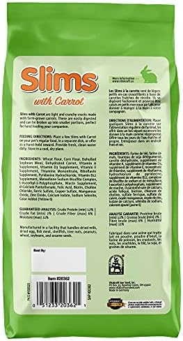 Vitakraft Slims Small Animal Treat, Carrot, 10 oz