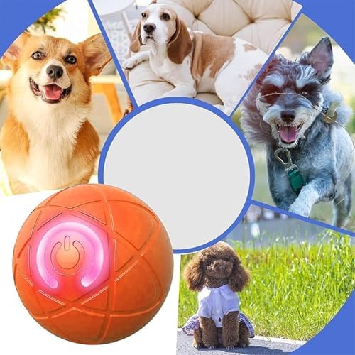 2025 New Shaky Ball Toy for Dogs, Shaking Dog Ball, Vibrating Dog Ball,Vibrating Ball for Dogs, Interactive Dog Ball, Automatic Moving Dog Toy Ball for Dogs, Suitable for All Dogs 2pcs(Orange+Blue)