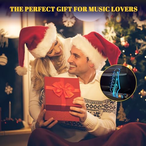 Light Up Guitar Pick Holder, Wooden Guitar Pick Holder for Picks Storage and Display, Music Gift for Men Guitar Music Lovers Players Guitarist, Guitar Accessories