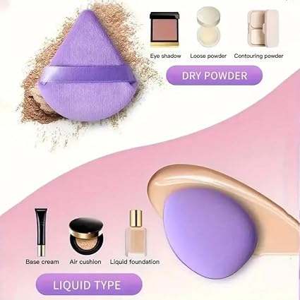 14-Piece All-Purpose Makeup Sponge Puff Set, includes3 Powder Puffs,3 Mini Air Cushion Puffs, 3 BeautyBlenders & 3 Mini Beauty Blenders, Purple