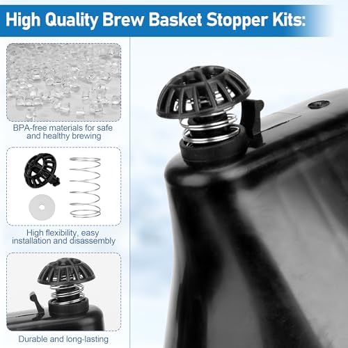Coffee Machine Brew Basket Bottom Spring Loaded Stopper Kits Replacement for Cuisinart Coffee Makers, Coffee Maker Parts Fit for Cuisinart DCC-1200, DCC-1200BCH, DCC-1200BW Brew Basket,2Pack