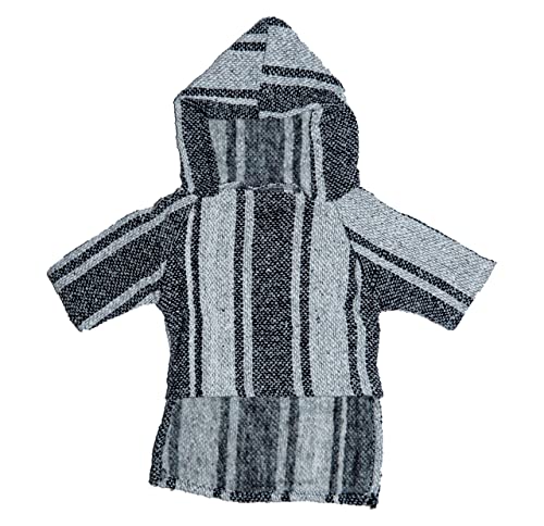 Mexican Dog Poncho Doggo Hoodie Baja Ponchos Blanket for Dogs Costume Pup Crew Pajamas Chihuahua Sweater Clothes from Small, Medium to Big Dog Made in Mexico with Recycled Fabric (4, Gray)