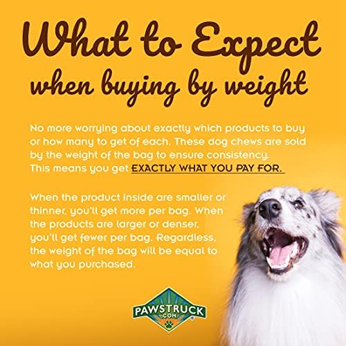 Pawstruck Bully Slices Premium Rawhide Chew Sticks, Beef Flavor - Low Fat, High Protein Treat for Small, Medium, and Large Dogs - No Artificial Ingredients - 1 lb Bag - Packaging May Vary