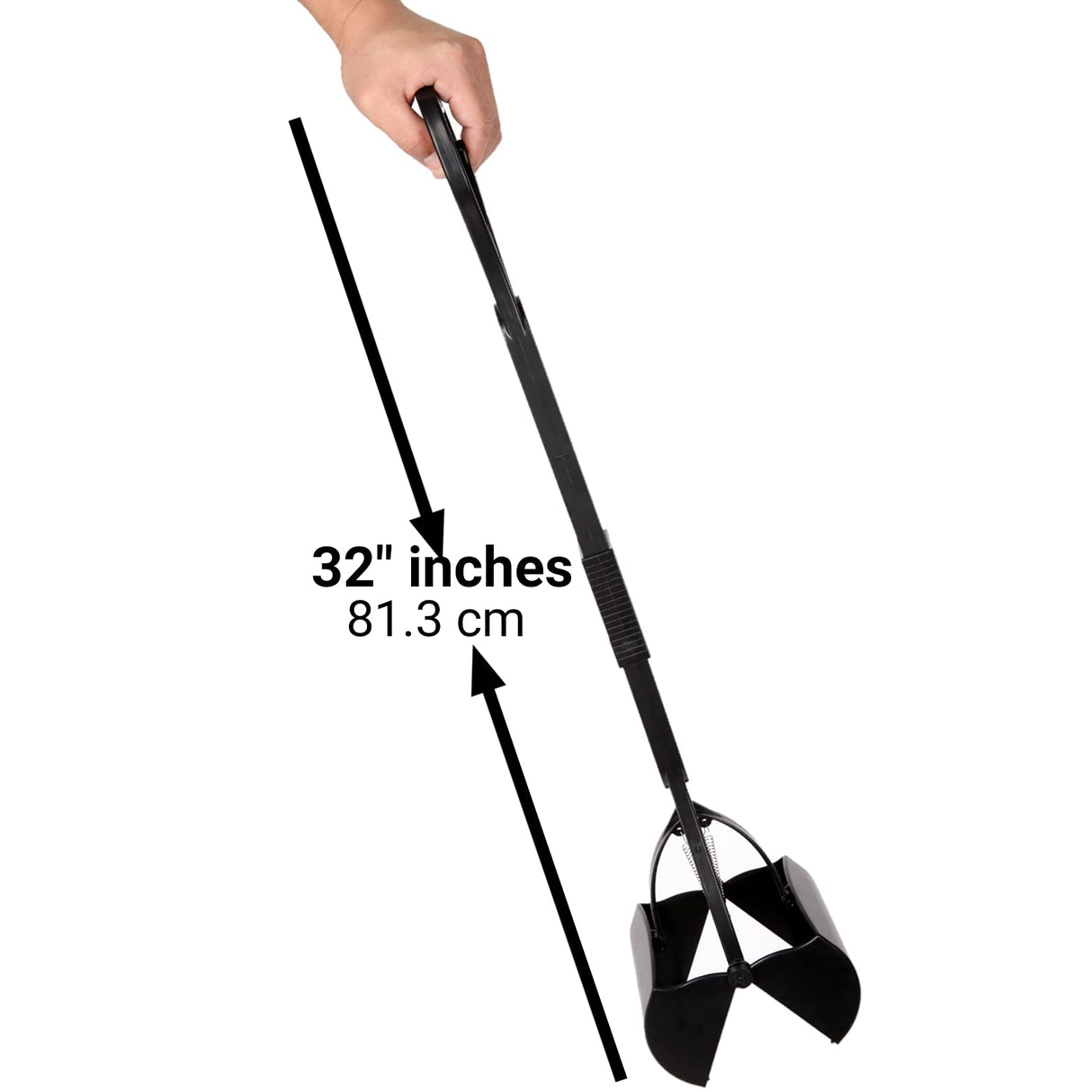 Mr. Peanut's 32" Tall Profile Pooper Scooper, Heavy Duty ABS Frame & Bin, Durable Double Spring Clamp, Lightweight Design, Simple One Step Assembly