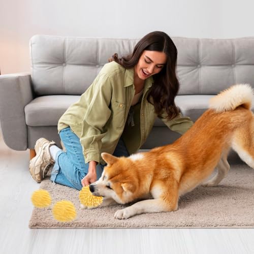 BABORUI Small Dog Toys - Interactive Ball with Cover, Keeps Puppies Busy - Electric Rolling Ball for Small/Medium Dogs (Blue)