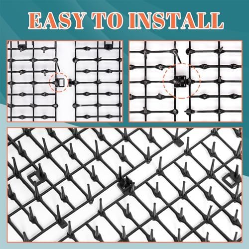 6.5ft Scat Mat for Cats with Spikes, Prickle Strips Network Digging Stopper Outdoor Spike Deterrent Mat, 78 inch x 11 inch