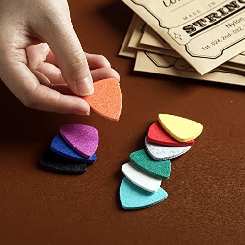 Ukulele Strings Accessories Kit, Nylon Ukulele Strings Set, Tuner, Felt Picks, Capo, Finger Protectors,String Winder for Soprano Concert Tenor Ukulele (28PCS, Walnut color)