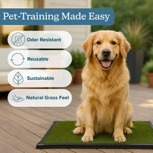 Load image into Gallery viewer, Artificial Grass Puppy Pee Pad for Dogs and Small Pets - 20x30 Inch, Reusable 3-Layer Turf Pads for Dogs with Tray - Indoor and Outdoor Fake Grass Potty Pet Supplies by PETMAKER
